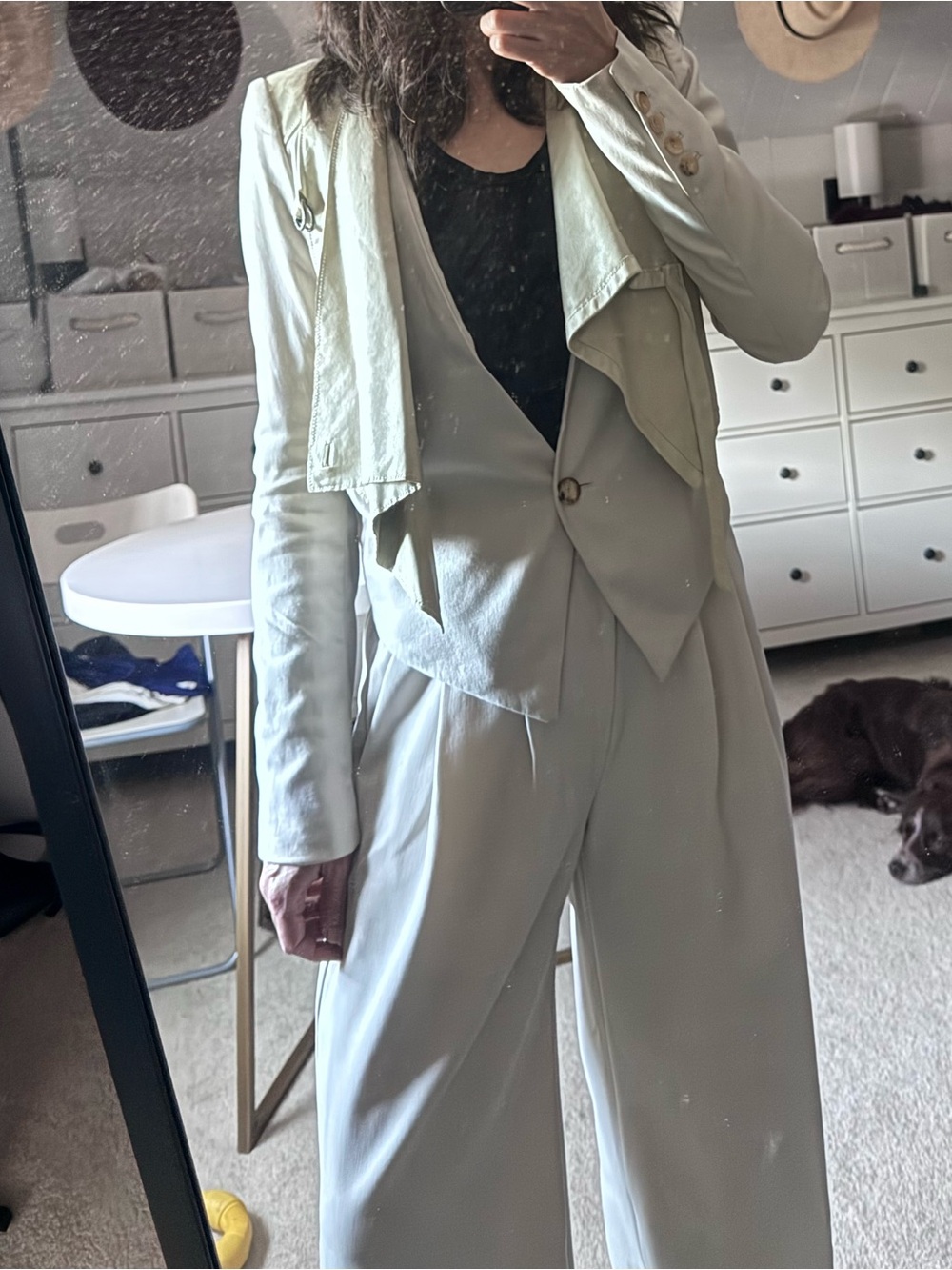 Helmut Lang vintage leather and linen jacket